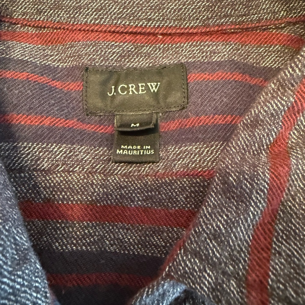 J.Crew Red and Blue Striped Flannel